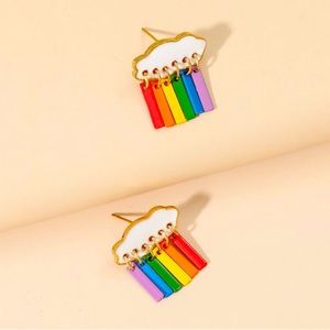 Rainbow Cloud Dangle Earrings